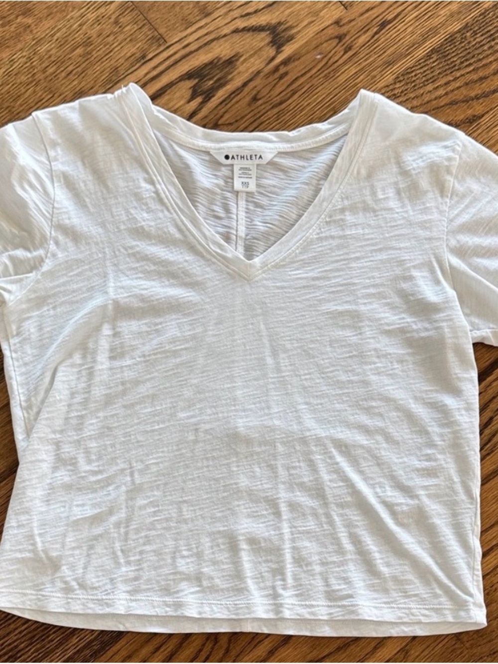 Athleta White Short-Sleeve V-Neck Tee